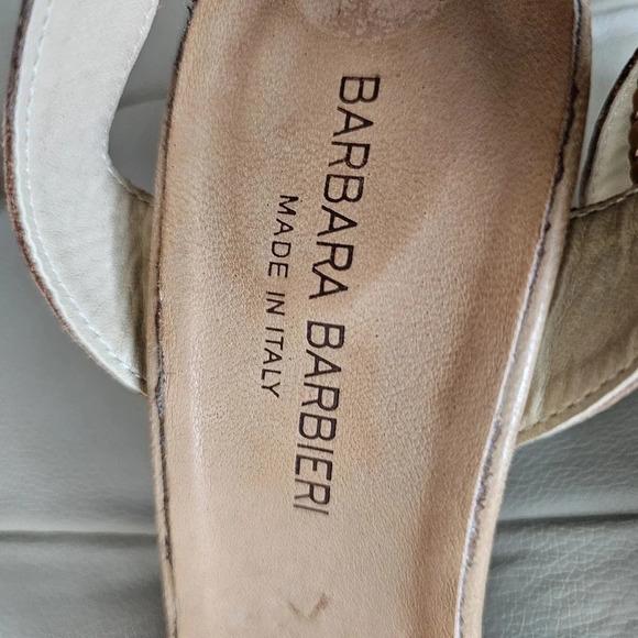 Barbara Barbieri Leather Ankle Tie Sandals High Heel Italy Red Brown  size 8.5 - Picture 5 of 6